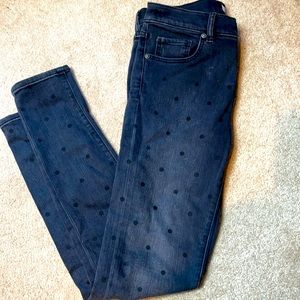 Loft Modern Skinny Black polka dot jeans size 26